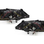 Φανάρια εμπρός led με DRL για Opel Astra G (1998-2004) - μαύρα , με λάμπες (Η1) - σετ 2τμχ.