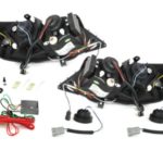 Φανάρια εμπρός led με φώτα ημέρας για Opel Astra G (1998-2004) - μαύρα , με λάμπες (Η1) - σετ 2τμχ.