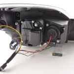 Φανάρια εμπρός led για Opel Astra H (2004-2009) - μαύρα , με λάμπες (Η1) - σετ 2τμχ.