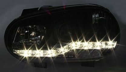 Φανάρια εμπρός led για Vw Golf IV - μαύρα , με λάμπες (Η1) - σετ 2τμχ.