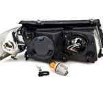 Φανάρια εμπρός για Vw Passat 3Β/B5 (1997-2000) - μαύρα , με λάμπες (Η7) - σετ 2τμχ.