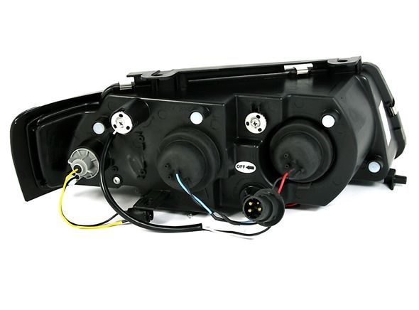 Φανάρια εμπρός angel eyes για Vw Passat 3Β/B5 (1997-2000) - chrome , με λάμπες (Η1) - σετ 2τμχ.