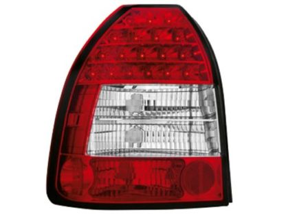 Πίσω φανάρια led για Honda Civic 3D (1996-2001) - κόκκινα / chrome - σετ 2τμχ.