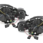 Φανάρια εμπρός led για Mercedes W211 E-Class (2002-2006) , μαύρα , με λάμπες (Η1) - σετ 2τμχ.