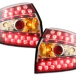 Πίσω φανάρια led συμβατά με  Audi A4 sedan (2001-2004) - μαύρα - σετ 2τμχ.