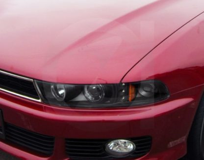 Φανάρια εμπρός led angel eyes για Mitsubishi Galant (1996-2006) - μαύρα , με λάμπες (Η1) - σετ 2τμχ.