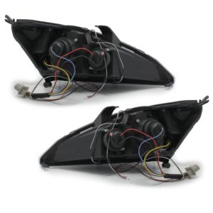 Φανάρια εμπρός led για Ford Focus (1998-2001) – black, με λάμπες (Η1) – σετ 2τμχ.