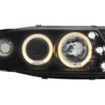 Φανάρια εμπρός angel eyes για Seat ibiza 6K (1993-2000) - μαύρα , με λάμπες (Η1) - σετ 2τμχ.