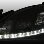 Φανάρια εμπρός led για Opel Corsa C (2001-2006) - μαύρα , με λάμπες (Η1) - σετ 2τμχ.