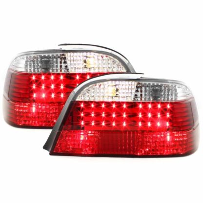 Πίσω φανάρια led για BMW E38 (1994-2001) - με 3 led ταινίες chrome - σετ 2τμχ.