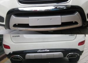 Εμπρόσθιο bull – bar και πίσω roll – bar  για Hyundai Santa Fe (2010-2012) – ασημένια