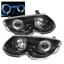 Φανάρια εμπρός angel eyes με led για Chrysler 300M (1999-2004) – μαύρα , με λάμπες (Η1) – σετ 2τμχ.