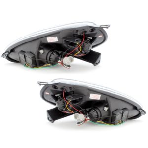 Φανάρια εμπρός led για Fiat Grande Punto (2005+) – μαύρα , με λάμπες (Η1) – σετ 2τμχ.