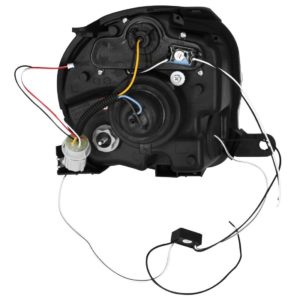 Φανάρια εμπρός led angel eyes για Fiat 500 (2007+) – μαύρα , με λάμπες (Η1) – σετ 2τμχ.