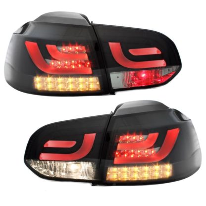 Πίσω φανάρια led Vw Golf 6 - μαύρα - σετ 2τμχ.