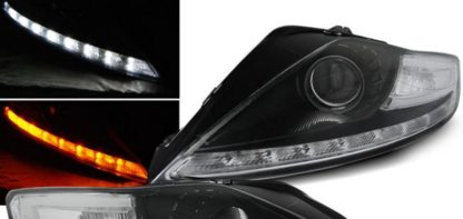 Φανάρια εμπρός led για Ford Mondeo (2008+) - μαύρα , με λάμπες (Η1) - σετ 2τμχ.