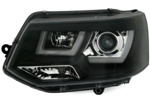 Φανάρια εμπρός led για Vw Transporter T5 (2009+) – μαύρα , με λάμπες (Η1) – σετ 2τμχ.