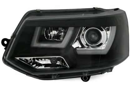 Φανάρια εμπρός led για Vw Transporter T5 (2009+) - μαύρα , με λάμπες (Η1) - σετ 2τμχ.