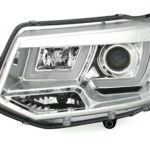 Φανάρια εμπρός led για Vw Transporter T5 (2003-2009) - chrome , με λάμπες (Η1) - σετ 2τμχ.