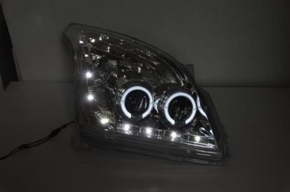 Φανάρια εμπρός led / angel eyes για Toyota Land Cruiser 120 (2003-2009) - chrome , με λάμπες (Η1) - σετ 2τμχ.