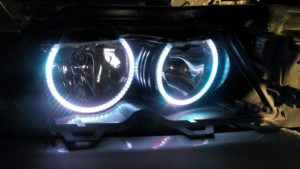 RGB δαχτυλίδια angel eyes led για BMW E46 coupe (1998-2003) / BMW E46 Sedan, Combi (1998-2005) – με τηλεχειρισμό για αλλαγή χρωμάτων