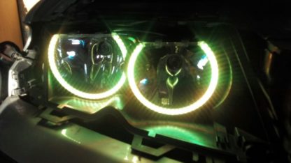 RGB δαχτυλίδια angel eyes led για BMW E46 coupe (1998-2003) / BMW E46 Sedan, Combi (1998-2005) - με τηλεχειρισμό για αλλαγή χρωμάτων