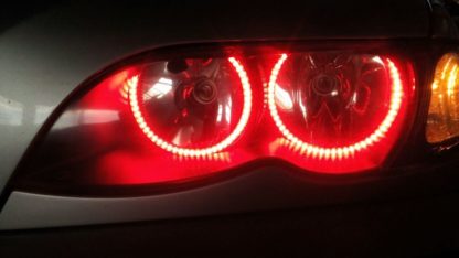 RGB δαχτυλίδια angel eyes led για BMW E46 coupe (1998-2003) / BMW E46 Sedan, Combi (1998-2005) - με τηλεχειρισμό για αλλαγή χρωμάτων