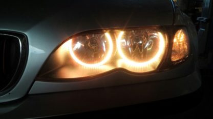 RGB δαχτυλίδια angel eyes led για BMW E46 coupe (1998-2003) / BMW E46 Sedan, Combi (1998-2005) - με τηλεχειρισμό για αλλαγή χρωμάτων