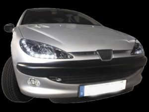 Φανάρια εμπρός led για Peugeot 206 , με λάμπες (Η1) – σετ 2τμχ.