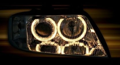 Φανάρια εμπρός angel eyes για Audi A6 (2001-2003) - για εργοστασιακά xenon - chrome , χωρίς λάμπες (Η7) - σετ 2τμχ.
