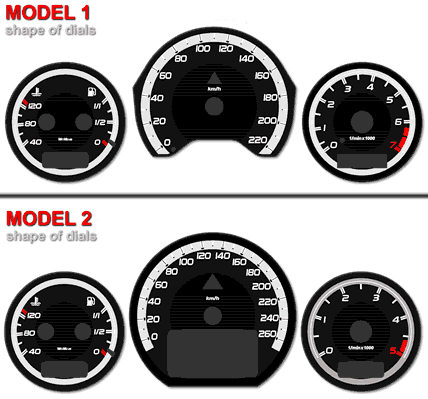 Φωτιζόμενα όργανα για Mercedes W208 CLK (2000-2002) - design 1