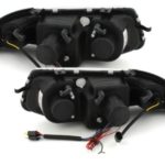 Φανάρια εμπρός angel eyes για Opel Astra F (1994-1999) - μαύρα , με λάμπες (Η1) - σετ 2τμχ.