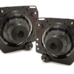 Φανάρια εμπρός με σταυρό για Vw Golf II (1983-1993) - μαύρα chrome εσωτερικά , με λάμπες (Η1) - σετ 2τμχ.