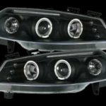 Φανάρια εμπρός angel eyes για Renault Megane (2002-2005) , black , με λάμπες (Η1) - σετ 2τμχ.