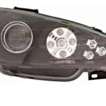 Φανάρια εμπρός angel eyes για Peugeot 206 - μαύρα με led , με λάμπες (Η1) - σετ 2τμχ.