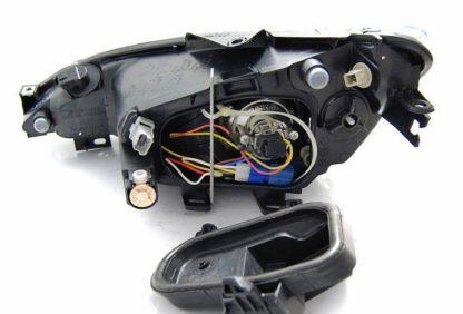 Φανάρια εμπρός angel eyes για Peugeot 206 - χρωμίου με led , με λάμπες (Η1) - σετ 2τμχ.