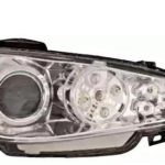 Φανάρια εμπρός angel eyes για Peugeot 206 - χρωμίου με led , με λάμπες (Η1) - σετ 2τμχ.