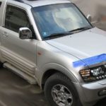 Φανάρια εμπρός angel eyes για Mitsubishi Pajero (2001-2006) - μαύρα , με λάμπες (Η1) - σετ 2τμχ.