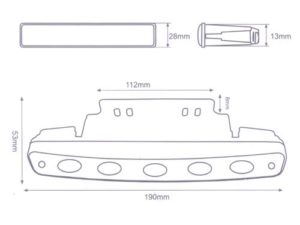 Universal led φώτα με 5 led x 1W – 2τμχ.