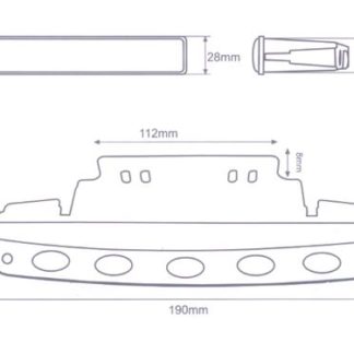 Universal led φώτα με 5 led x 1W - 2τμχ.