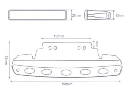 Universal led φώτα με 5 led x 1W - 2τμχ.