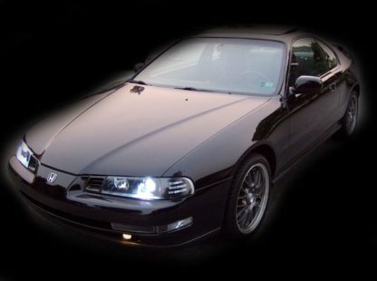 Φανάρια εμπρός angel eyes για Honda Prelude (1992-1995) - μαύρα , με λάμπες (Η1) - σετ 2τμχ.