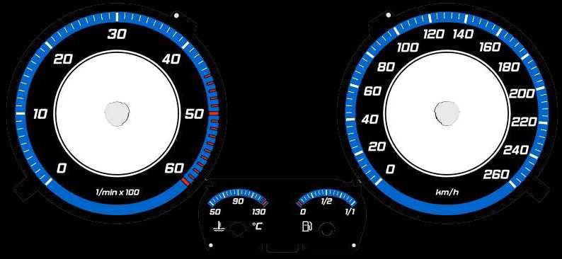 Φωτιζόμενα όργανα κοντέρ για Vw Golf 5 - design 2