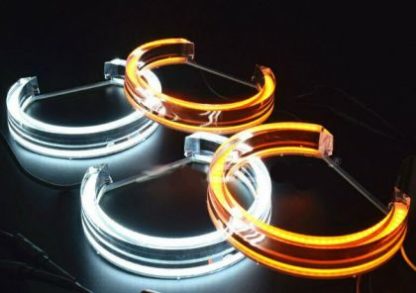 Δαχτυλίδια angel eyes για BMW E46 με ανακλαστήρα sedan, combi (1998-2005) / E46 coupe (1998-2003) - U-Design με δύο χρώματα