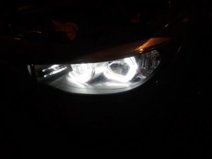 Δαχτυλίδια angel eyes για BMW F30 - U-Design - με 2 χρώματα και λειτουργία φλας (λευκό και κίτρινο)