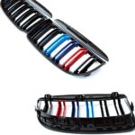 Καρδιές μάσκας για BMW E90 με διπλή γρίλια (2005-2008) - tri color - 2τμχ.