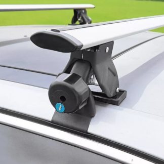 Μπάρες οροφής αλουμινίου για αυτοκίνητα χωρίς υπάρχουσες μπάρες, 135 cm με κλειδί - μάυρες - 2τμχ.