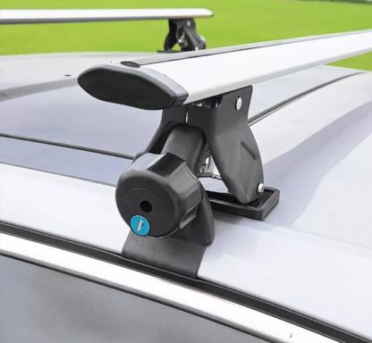Μπάρες οροφής αλουμινίου για αυτοκίνητα χωρίς υπάρχουσες μπάρες, 135 cm με κλειδί - μάυρες - 2τμχ.