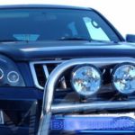 Φανάρια εμπρός angel eyes για Toyota Land Cruiser 120 (2003-2009) - μαύρα , χωρίς λάμπες (Η7) - σετ 2τμχ.