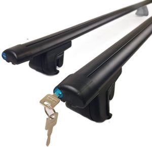 Μπάρες οροφής αυτοκινήτου για ενσωματωμένες παράλληλες μπάρες – 120cm με κλειδί –  μαύρο σετ 2τμχ.